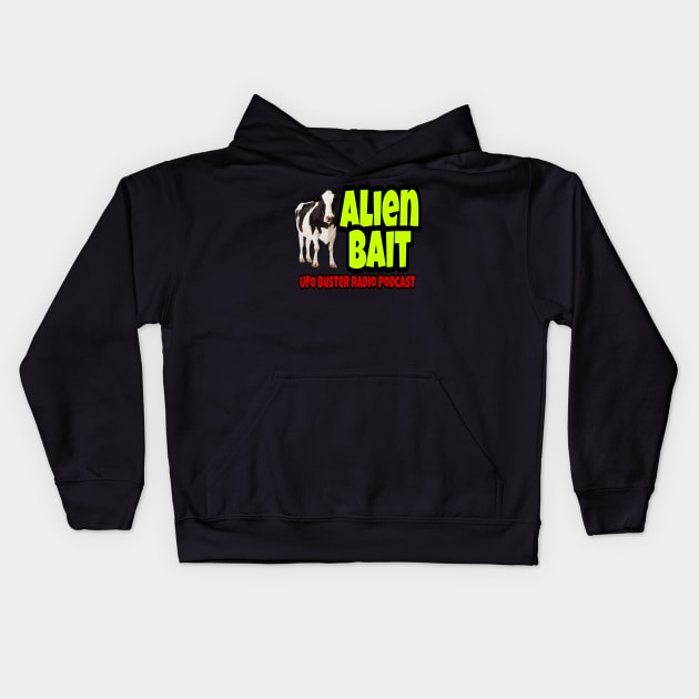 UFO Buster Radio - Alien Bait Cow Kids Hoodie by UFOBusterRadio42